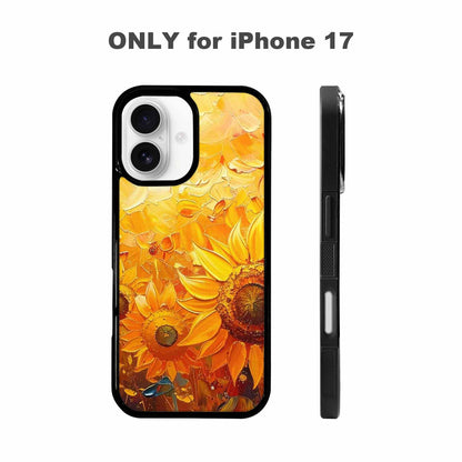iPhone 17 Case — Impressionist Sunflower Brushstroke Pattern Floral, Custom Made Phone Cover
