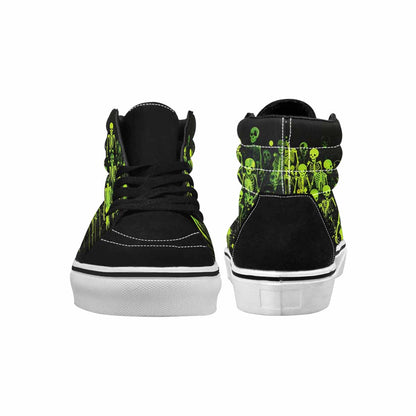 MEN'S Skeletons × Neon Green High Top Canvas Dreamcore Custom Shoes