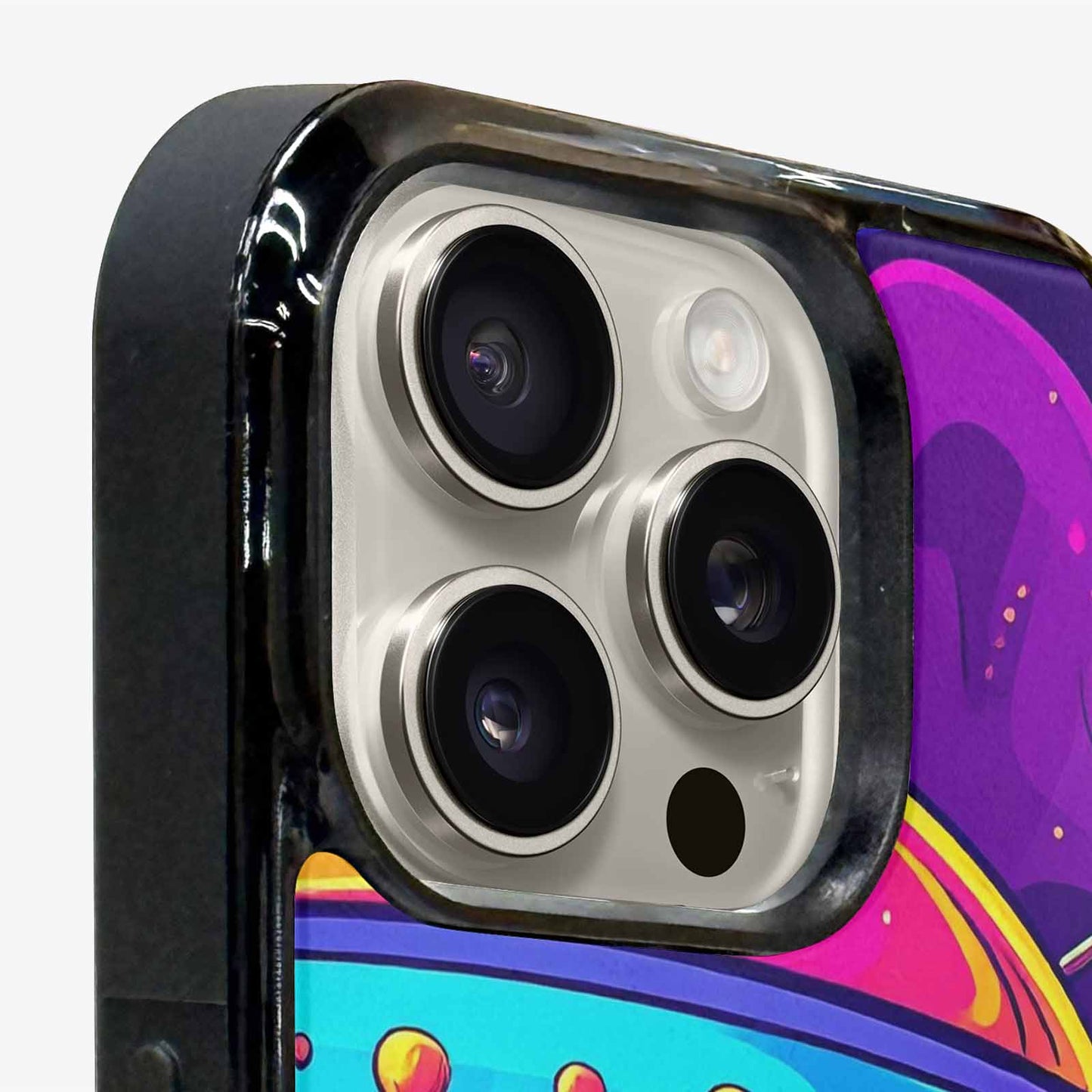 iPhone 15 Pro Max Case — Alien Ufo Cartoon Art Pattern Groovy, Unique Phone Case Design