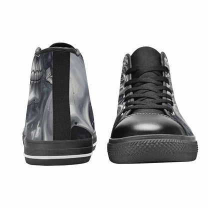 WOMEN'S Skulls Roses Chrome Airbrush High Top Canvas Y2K Sneakers