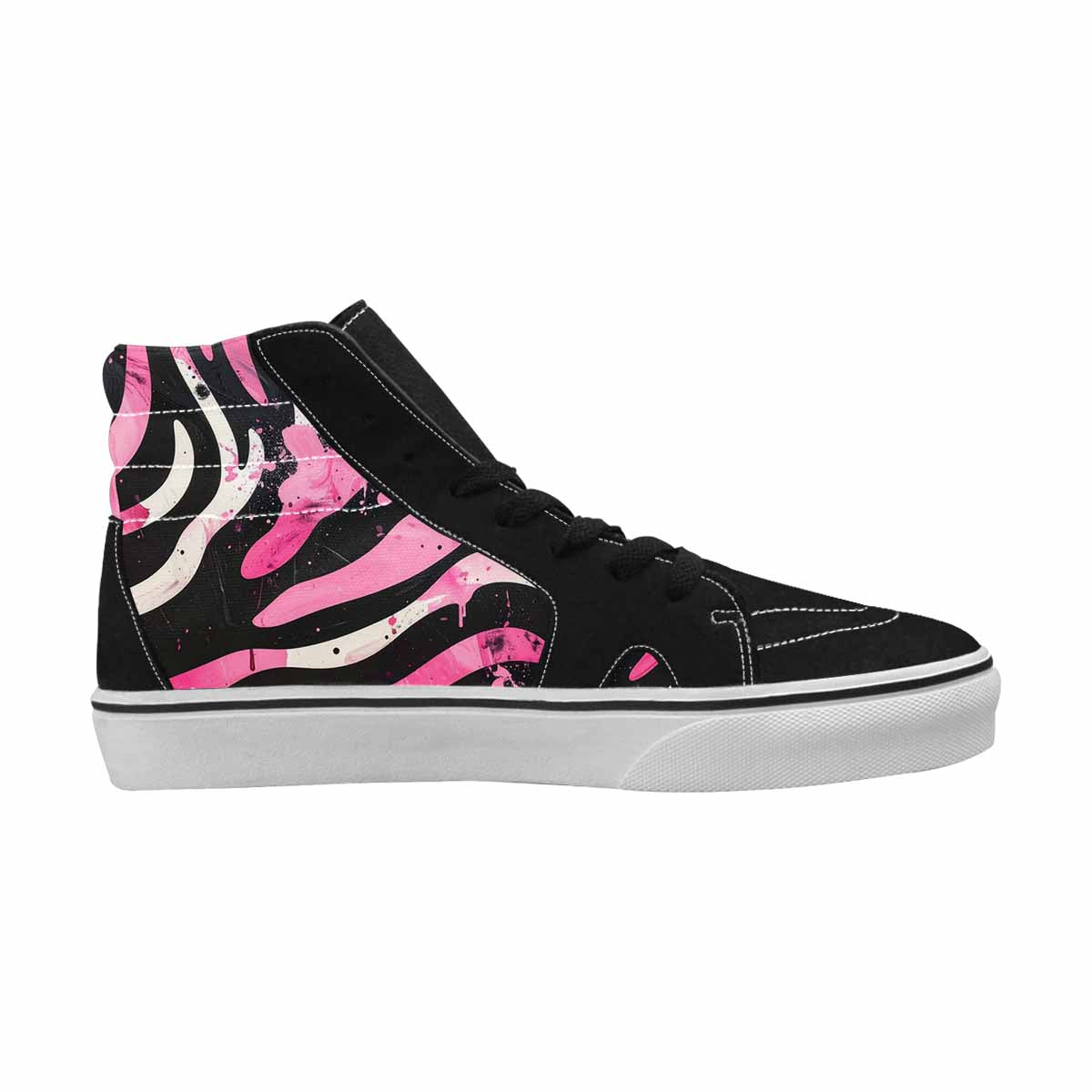 MEN'S Zebra Stripe Burst High Top Canvas Neon Fantasy Custom Shoes