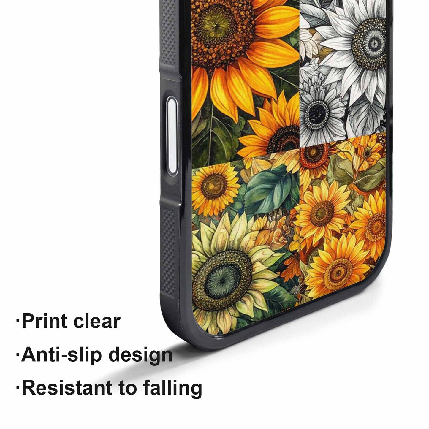 iPhone 17 Pro Case — Small Sunflower Pattern Randomly Varying Floral, Custom Printed Phone Case
