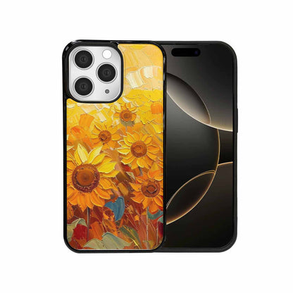 iPhone 15 Pro Max Case — Impressionist Sunflower Brushstroke Pattern Hundreds Of, Custom Designed Case Cover