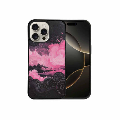 iPhone 16 Pro Max Case — Van Gogh Swirl Black Pink Ink, Original Design Phone Case