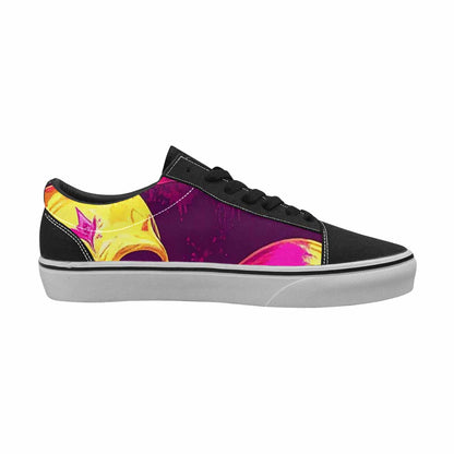 MEN'S Tie Dye Skulls Print Canvas Lace-Up Cottagecore Custom Sneakers