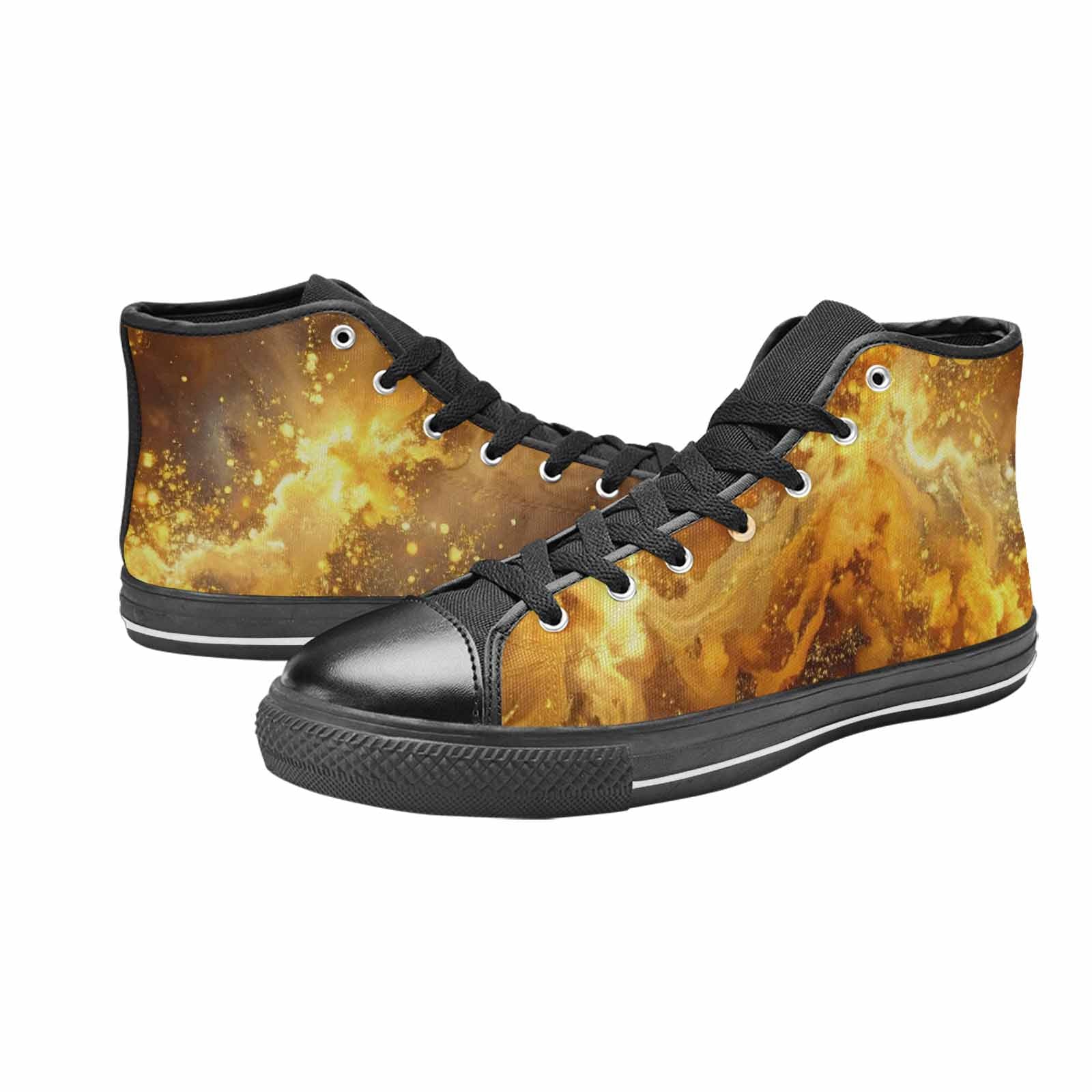 WOMEN'S Galaxy Art - High Top Canvas Vibrant Chaos Sneakers