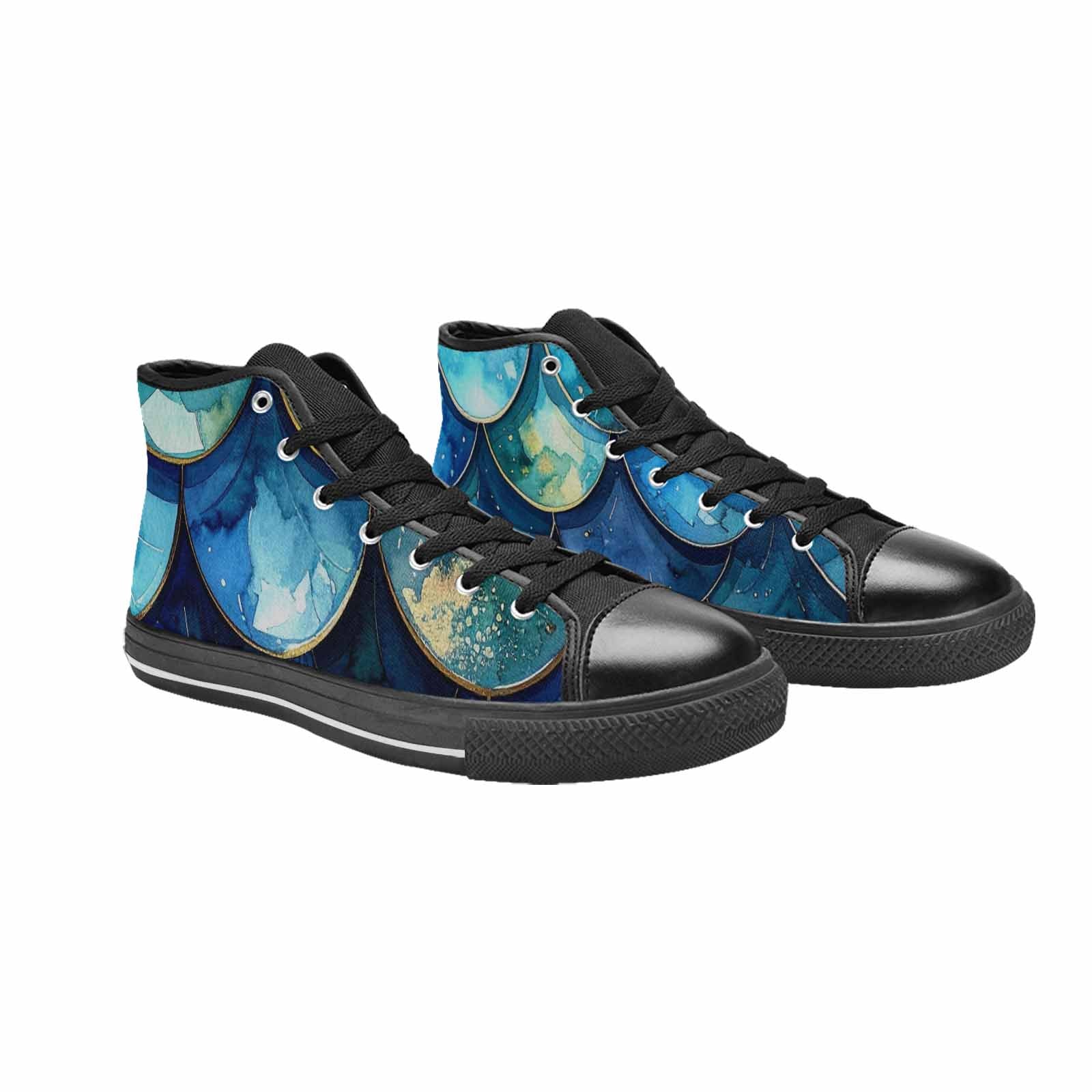 MEN'S Mermaid Scale High Top Canvas Surreal Custom Shoes