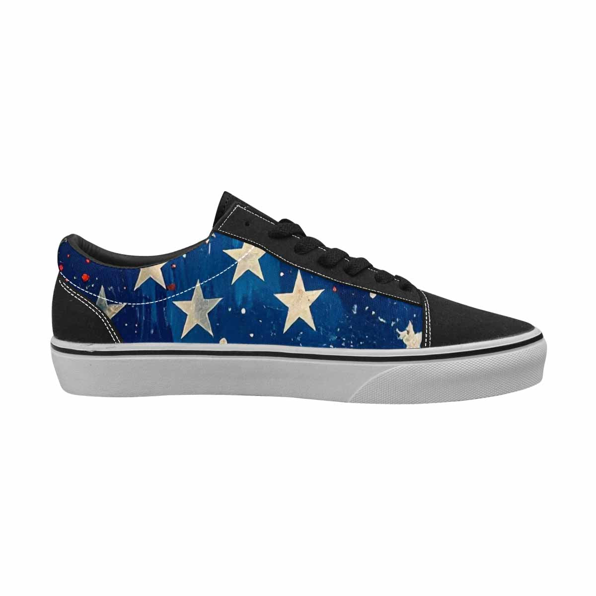 WOMEN'S Patriotic Stars Stripes Lace-Up Canvas Kaleidoscope Custom Sneakers