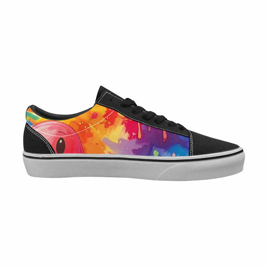 WOMEN'S Smiley Facessmiley Faces - Lace-Up Canvas Melting Art Custom Sneakers