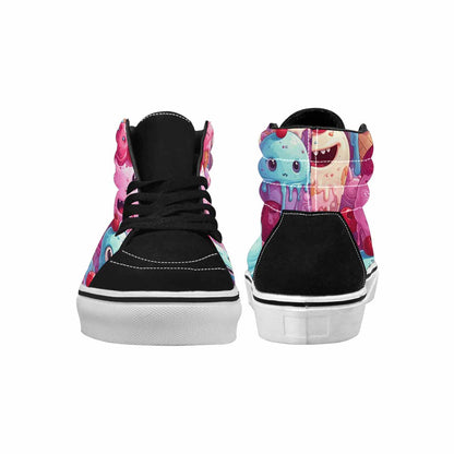 MEN'S Melting Icecream Monster Cherry High Top Canvas Grunge Custom Shoes
