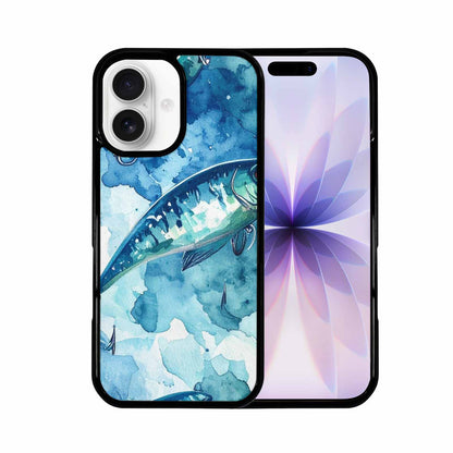 iPhone 17 Case — Fishing Lure And Hook Watercolor Abstract, Original Design Phone Case