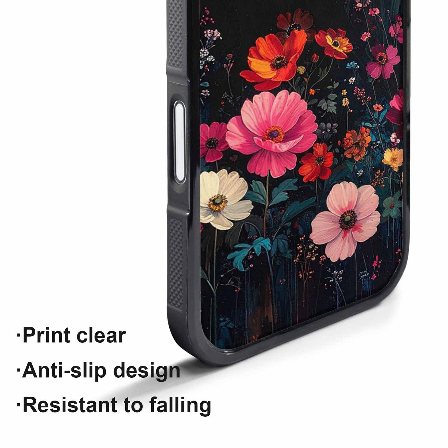 iPhone 17 Pro Case — Shadowy Glitch Floral Pattern Hundreds Floral, Unique Phone Case Design