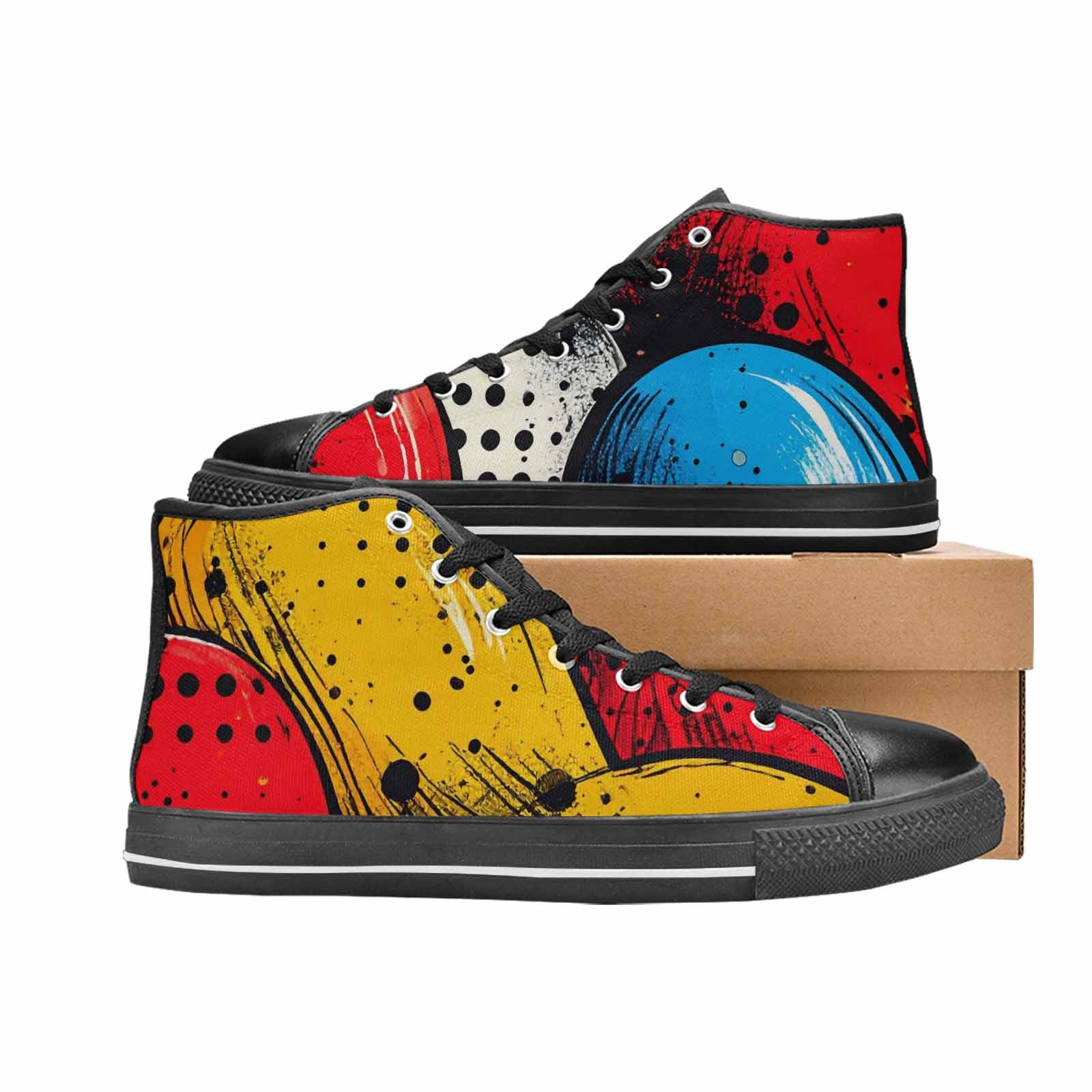 WOMEN'S Comic Book Halftone High Top Canvas Dreamcore Custom Sneakers