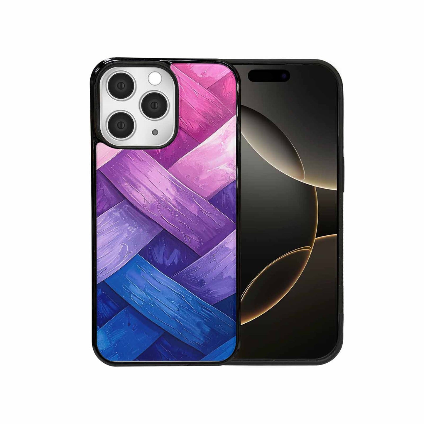 iPhone 15 Pro Max Case — Bisexual Flag Color Theme Small Rainbow, Custom Designed Case Cover