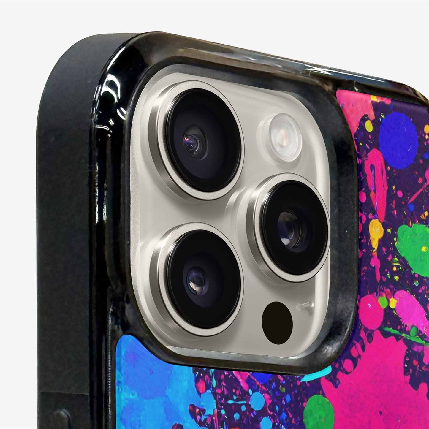 iPhone 15 Pro Max Case — Neon Paint Splatter Custom, Unique Phone Case Design