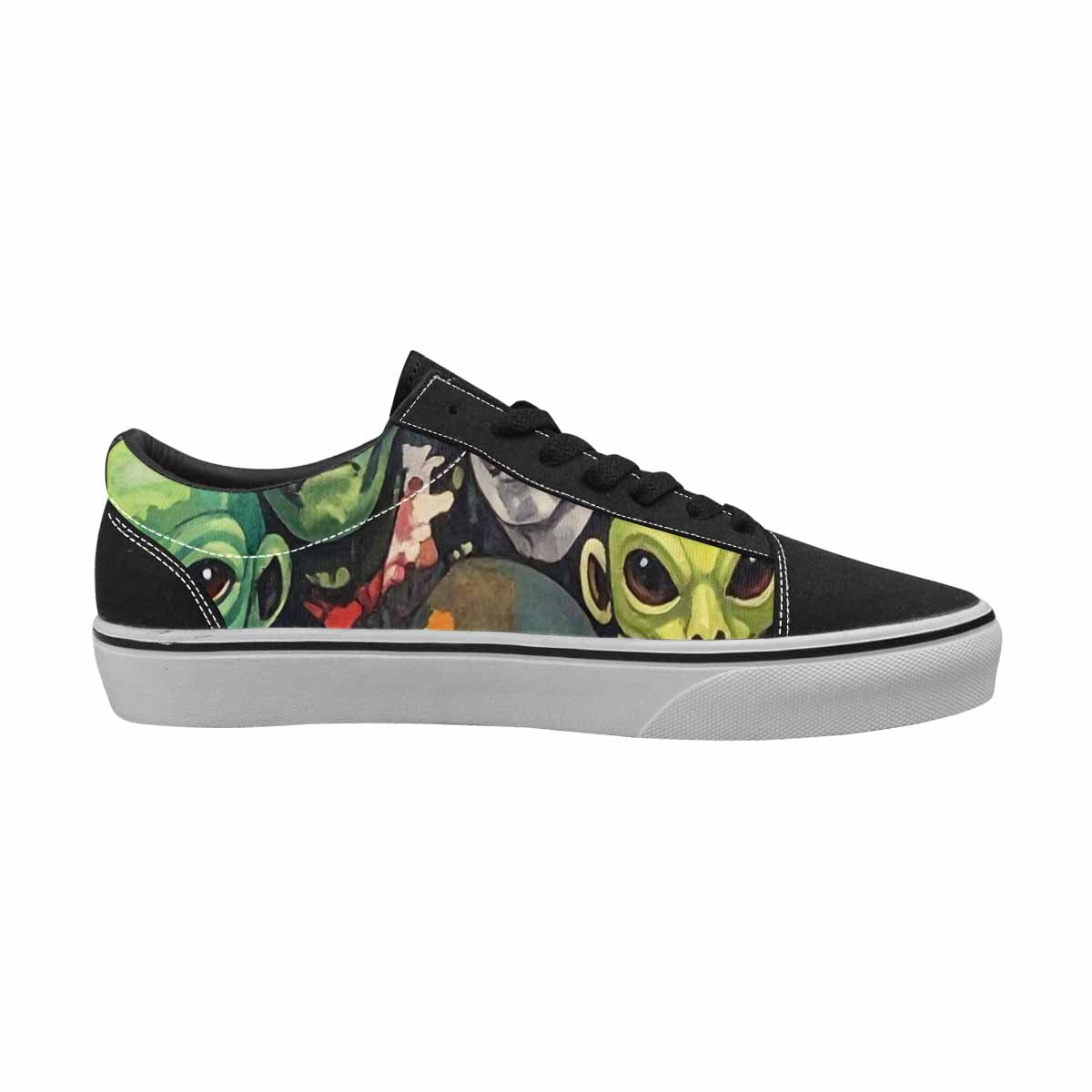 WOMEN'S Aliens × Camo Aliens Lace-Up Canvas Wallpaper Art Custom Sneakers