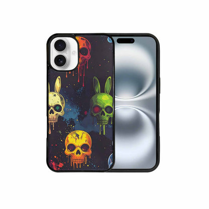 iPhone 16 Plus Case — Radioactive Ghost Bunny Skull Sm Qdr, Custom Printed Phone Case