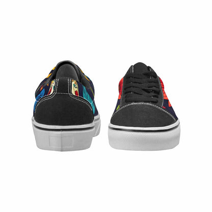 WOMEN'S Sunflowers And Skulls Canvas Lace-Up Neon Fantasy Custom Sneakers
