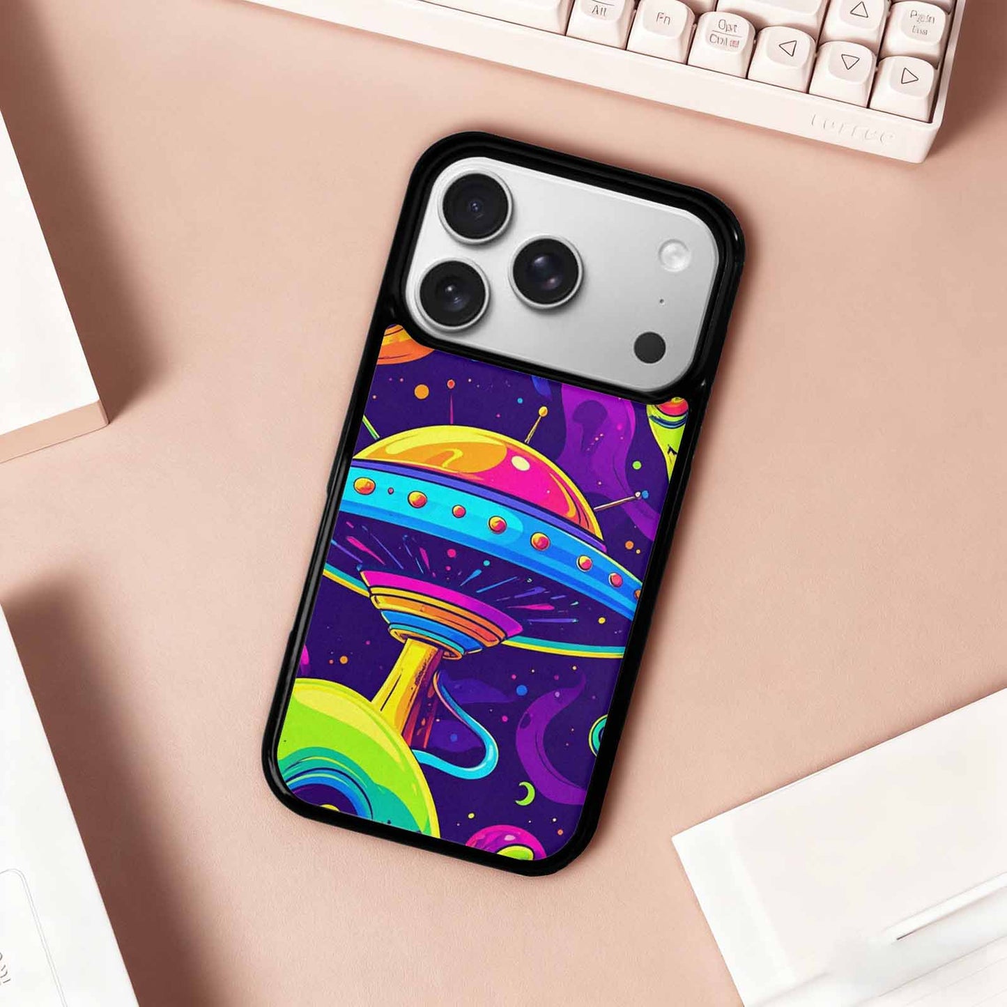 iPhone 17 Pro Case — Alien Ufo Cartoon Art Pattern Alien, Custom Designed Case Cover