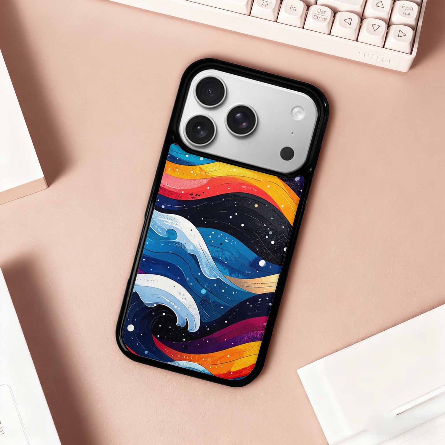 iPhone 17 Pro Case — Glossy Winter Wave Seamless Cartoon Cute, Custom Phone Case