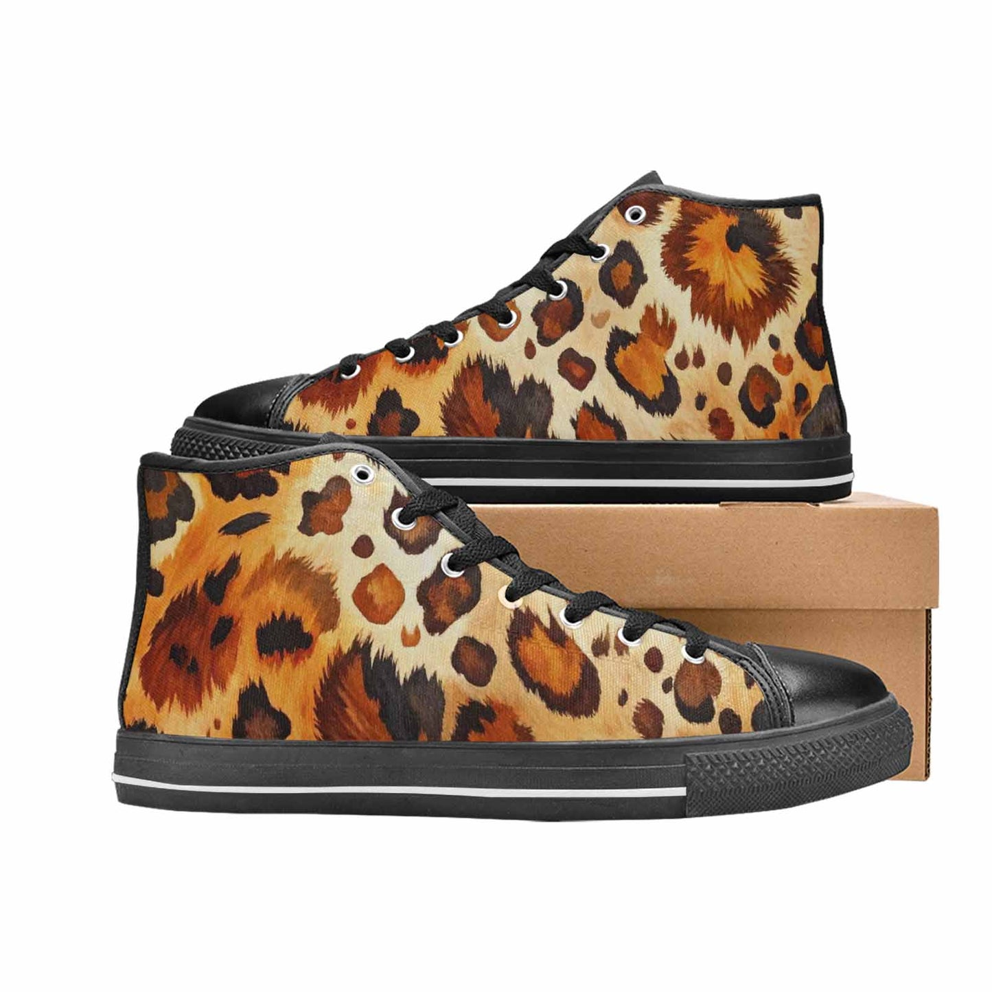 MEN'S Cow Animal Print High Top Canvas Vivid Sneakers