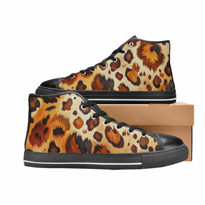 MEN'S Cow Animal Print High Top Canvas Vivid Sneakers