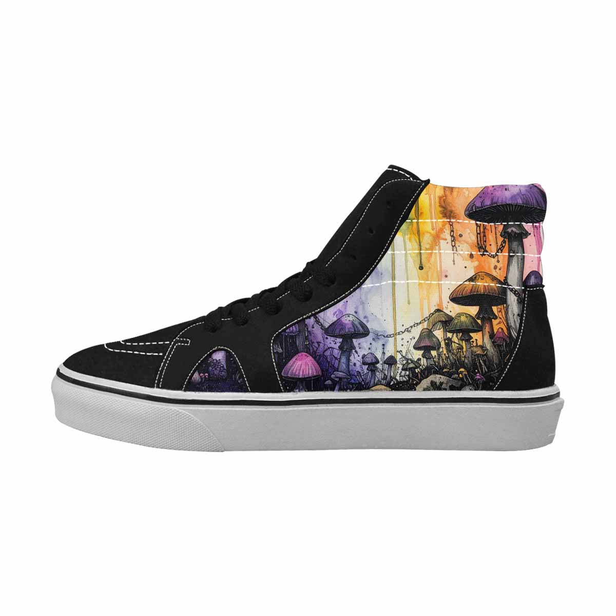 MEN'S Rainbow Drip Mushrooms High Top Canvas Vivid Sneakers