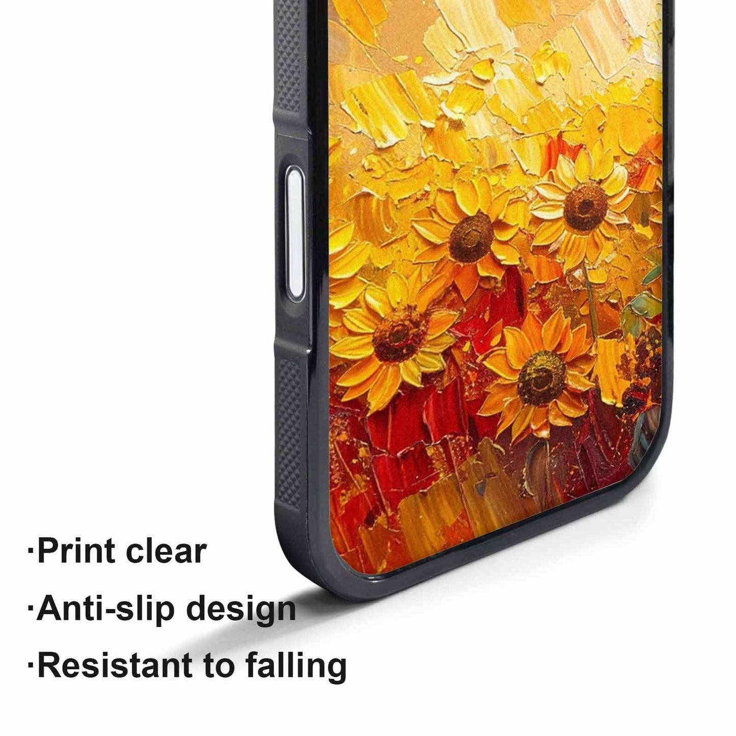 iPhone 17 Air Case — Impressionist Sunflower Brushstroke Pattern Hundreds Floral, Custom Print Case Cover