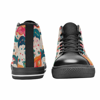 WOMEN'S Marble Floral High Top Canvas Aesthetic Sneakers