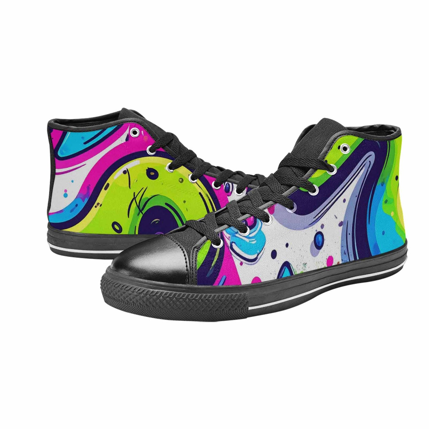 WOMEN'S Acid Wash Cartoon High Top Canvas Dark Academia Shoes