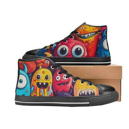 MEN'S Cartoon Monster Character High Top Canvas Neon Fantasy Shoes