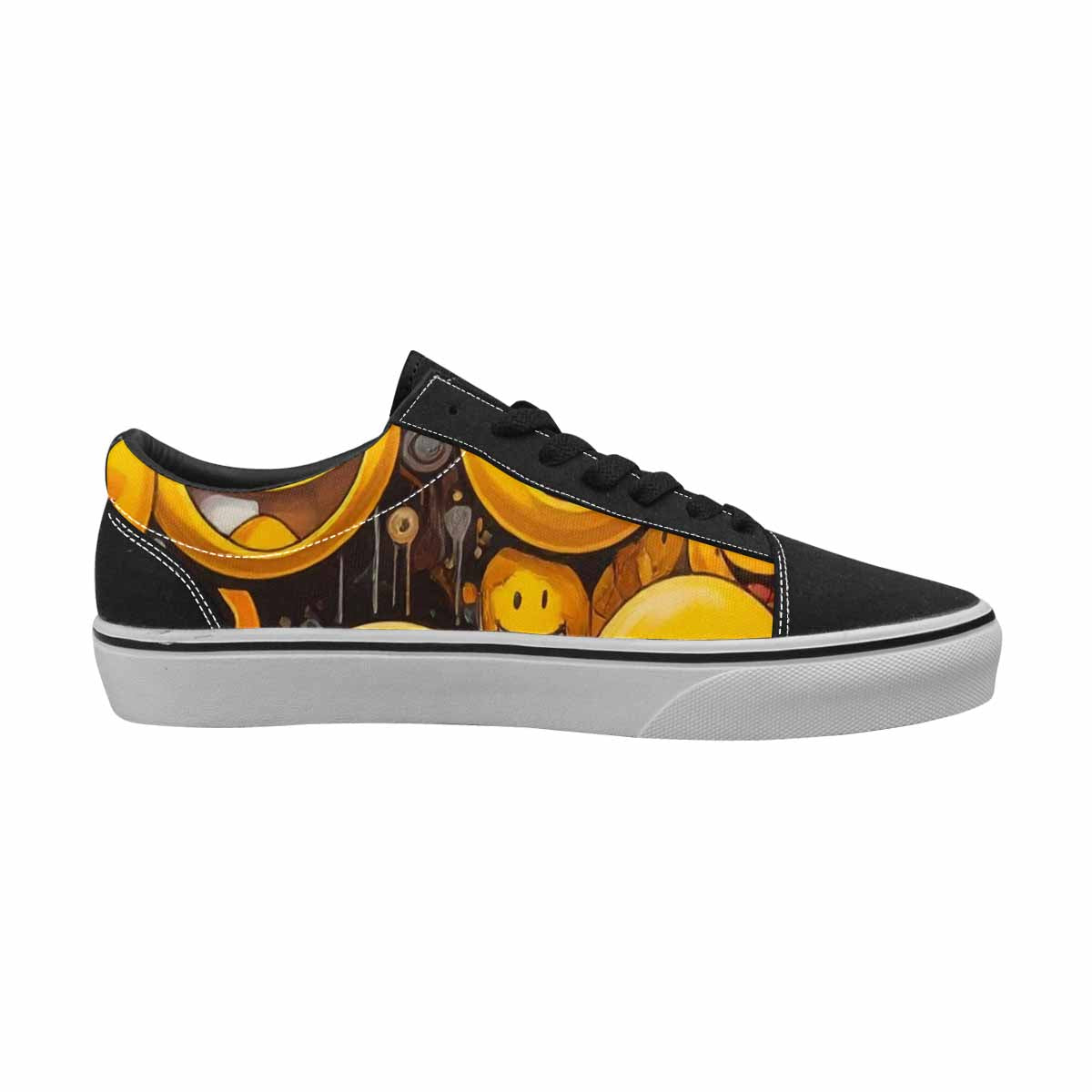 WOMEN'S Melting Moon Smiley — Lace-Up Canvas Neon Fantasy Shoes