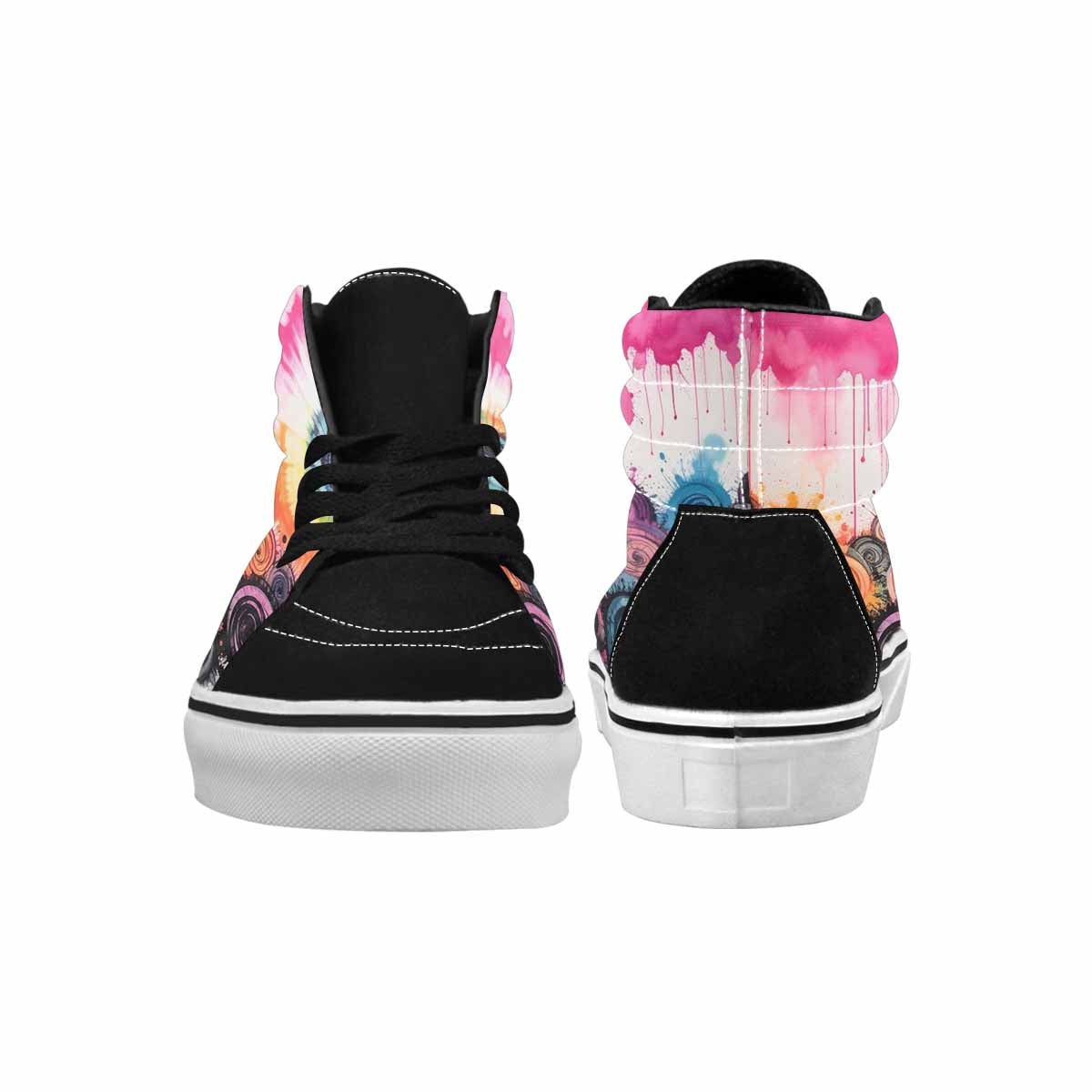 MEN'S Tie High Top Canvas Kaleidoscope Custom Sneakers