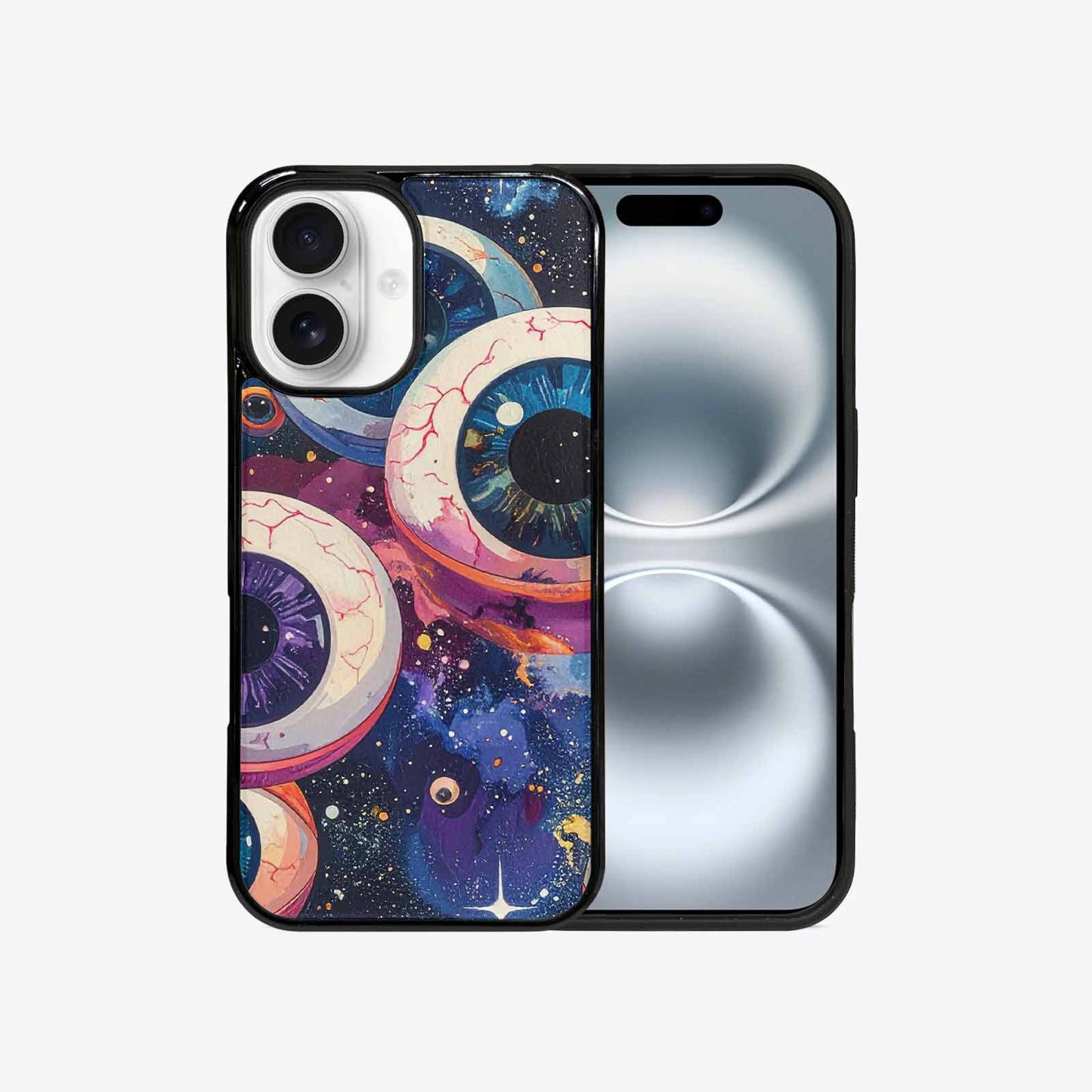 iPhone 16 Case — Cartoon Eyeballs Galaxy Personalized Phone Cover, Custom Made Phone Cover