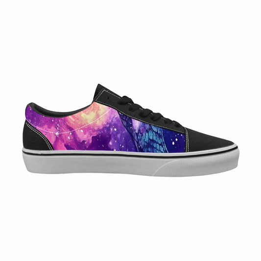 WOMEN'S Galaxy Snake Print Canvas Lace-Up Neon Fantasy Custom Sneakers