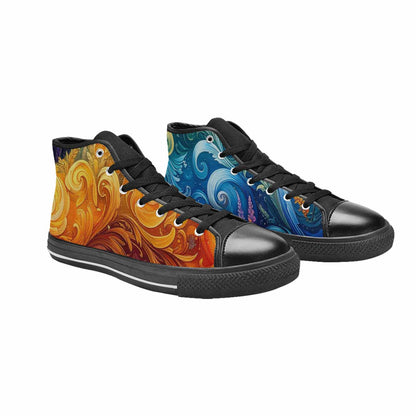 MEN'S Van Gogh-Style Swirl High Top Canvas Surreal Sneakers
