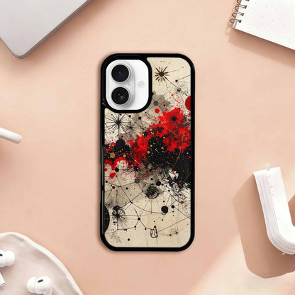 iPhone 17 Case — Black &amp; Red Ink Original Art, Custom Designed Case Cover