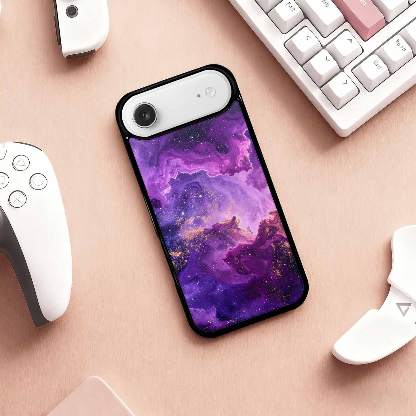 iPhone 17 Air Case — Purple Color Tones Nebula Texture Galaxy, Custom Phone Case