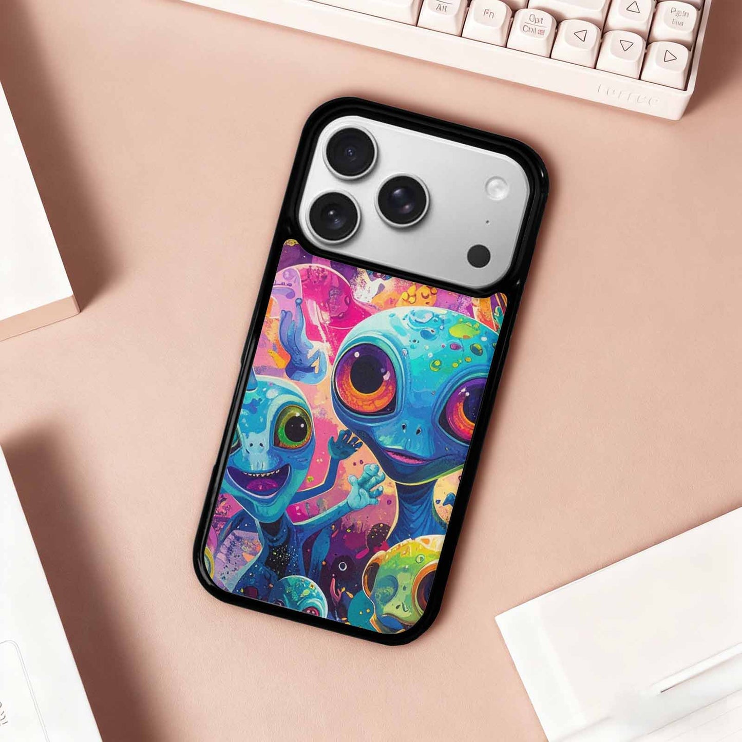 iPhone 17 Pro Case — Cartoon Alien Characters Alien Scifi, Custom Art Phone Cover