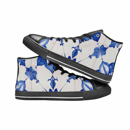 MEN'S Talavera Tile Floral High Top Canvas Vibrant Chaos Custom Shoes