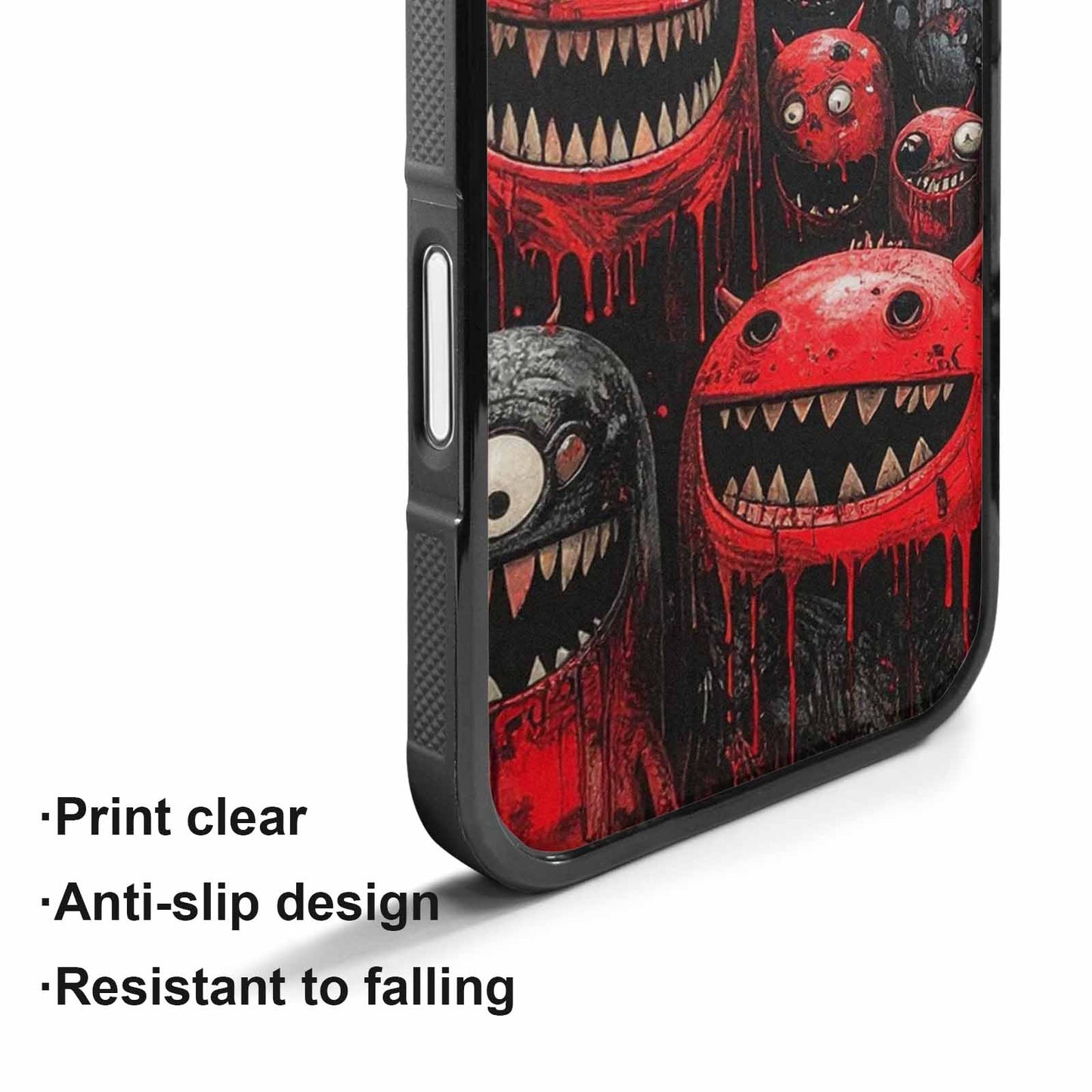 iPhone 17 Case — Black &amp; Red Ink Cartoon Cute, Original Design Phone Case