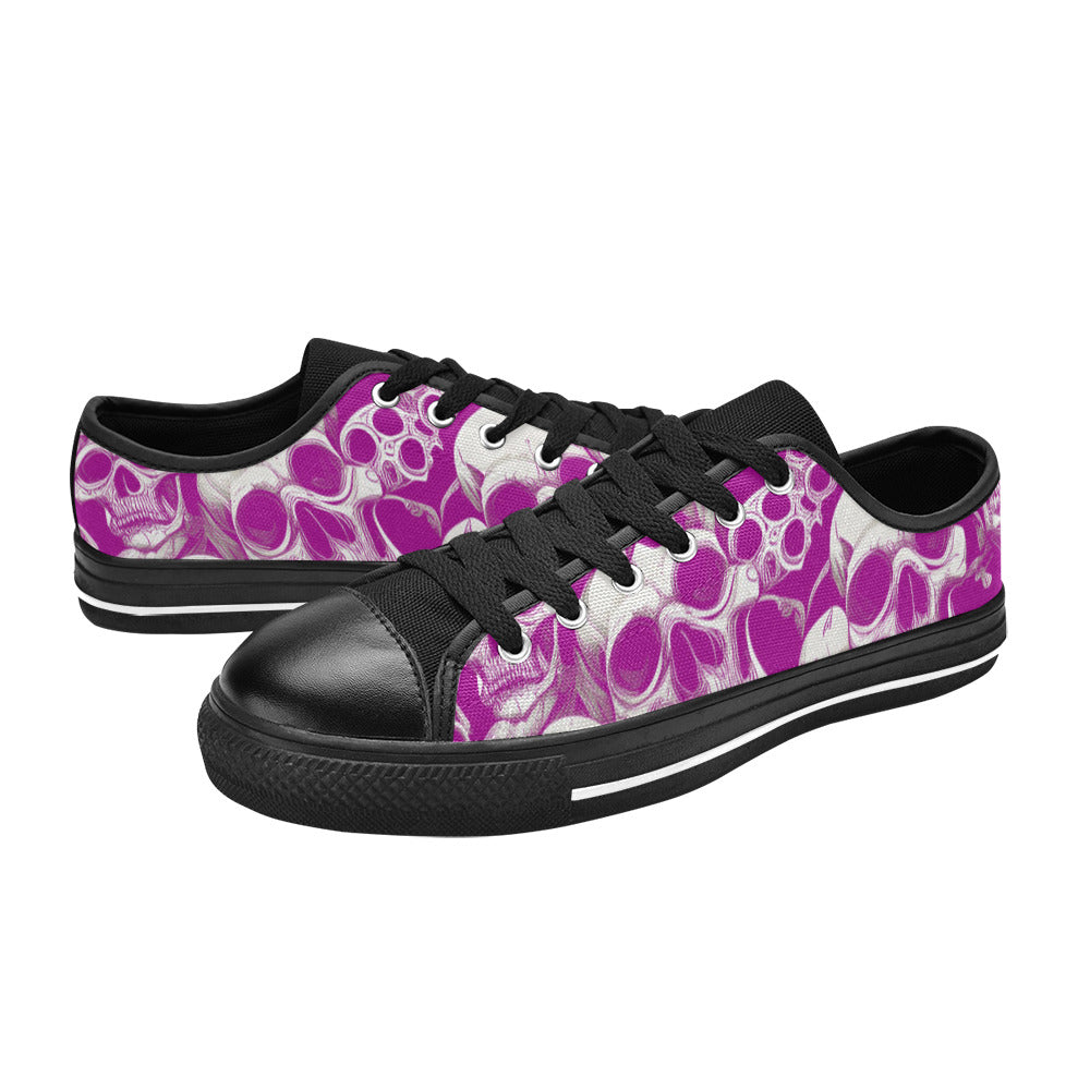 MEN'S Skulls Mania Purple Canvas Wallpaper Art Sneakers
