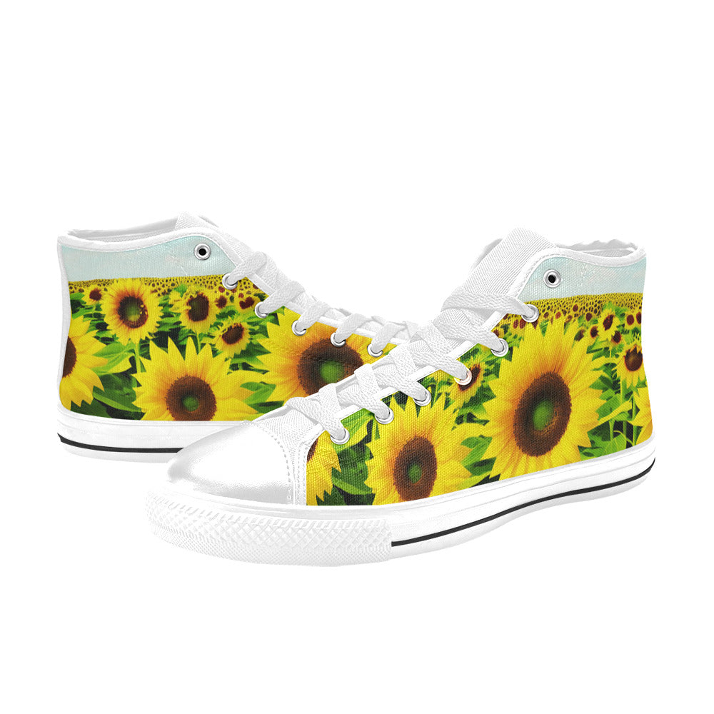 MEN'S Sunflowers Art 4 Men’S High Top Canvas Neon Fantasy Sneakers