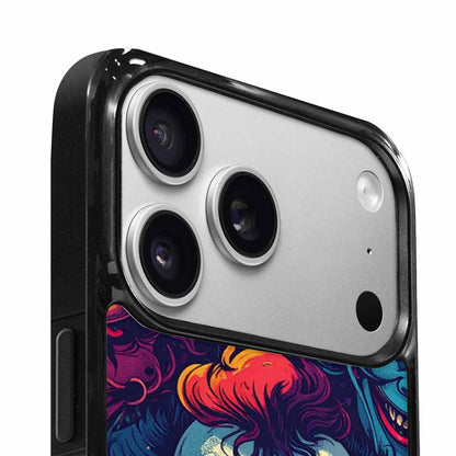 iPhone 17 Pro Case — Evil Clowns Heads Faces Overlapping Cartoon, Custom Print Case Cover
