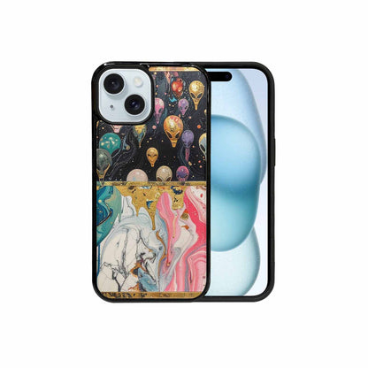 iPhone 15 Case — Aliens Marblealiens Pattern Cyi, Custom Art Phone Cover