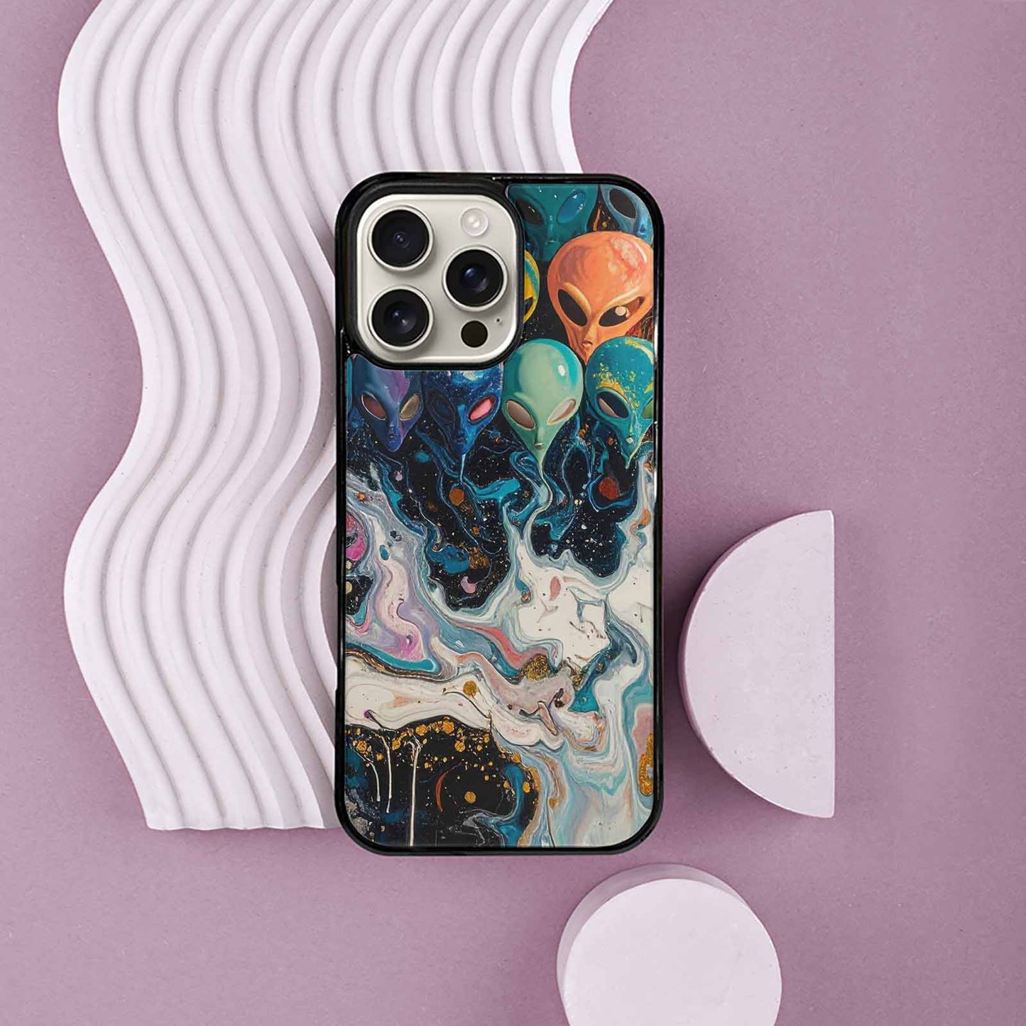 iPhone 16 Pro Max Case — Aliens Marblealiens Pattern Fjy, Custom Print Case Cover