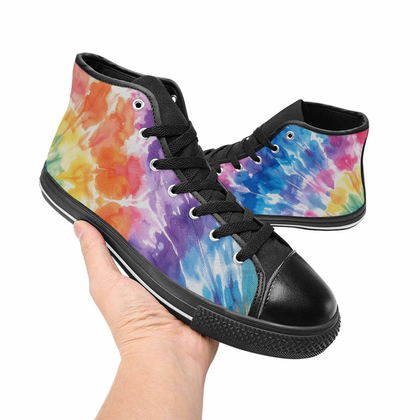 MEN'S Tie Dye Swirl High Top Canvas Dreamcore Custom Sneakers