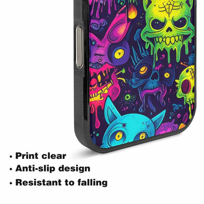 iPhone 16 Pro Case — Mixed Toxic Glow Creature Pattern Hundreds, Custom Made Phone Cover