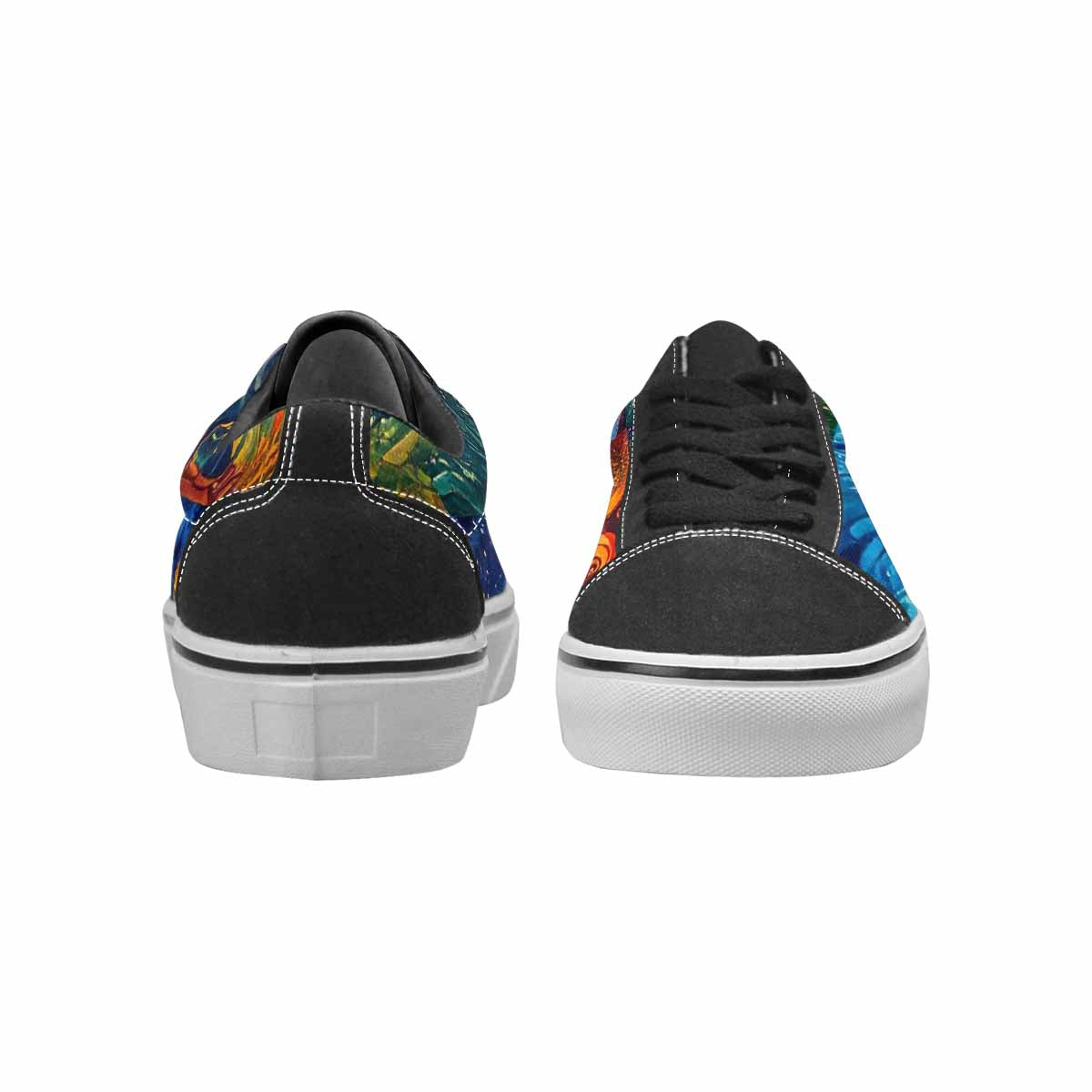 WOMEN'S Van Gogh-Style Swirl Canvas Lace-Up Wallpaper Art Sneakers