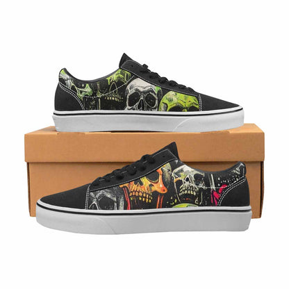 WOMEN'S Rainbow From Skull S Lace-Up Canvas Vibrant Chaos Custom Sneakers